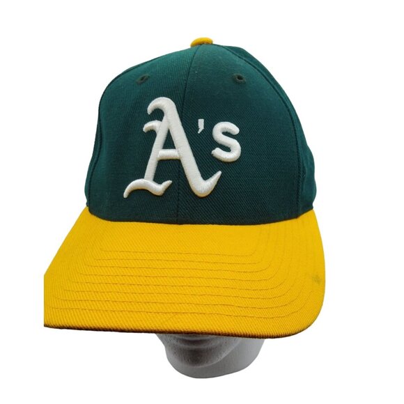 Vtg Logo Athletics Oakland A's Snapback Cap Baseball MLB OSFM Adj - Picture 2 of 8